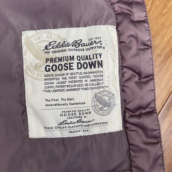 Eddie Bauer Goose Down Filled Puffer Jacket Purple Quilted Coat Size 2XL - Picture 6 of 9